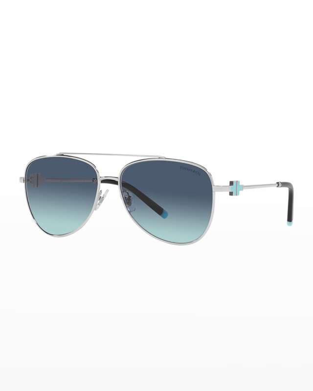 Metal & Acetate Aviator Sunglasses